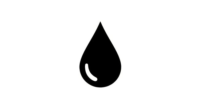 Single black water drop icon.