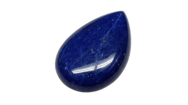 Polished smooth blue lapis lazuli gemstone crystal mineral precious stone wealth luxury jewelry isolated on transparent background