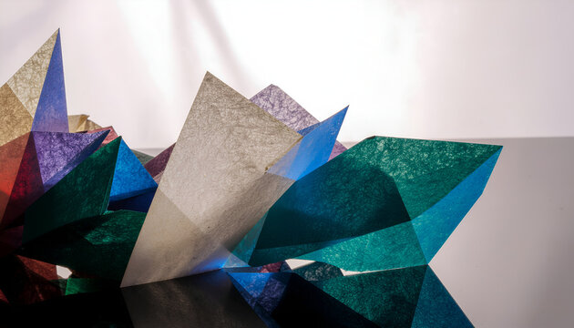  Geometric, sharp paper-art aesthetics captured in mid-motion.