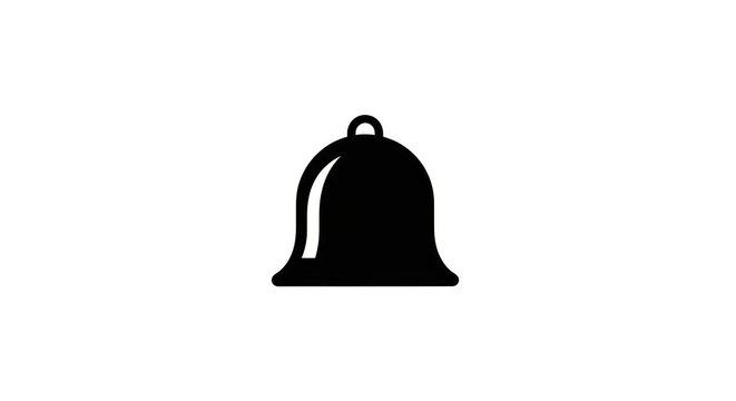 Black bell icon on white background.