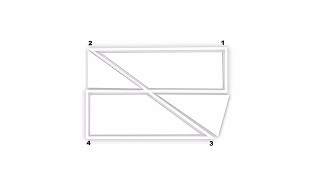  Minimalist 4 Steps Z Shape Infographic Flowchart On White Background 4K