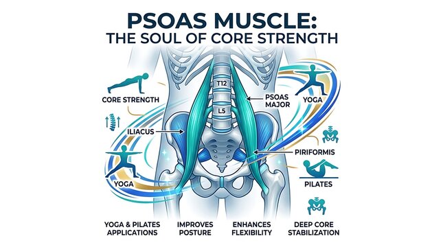 Anatomy of the psoas muscle for core strength and posture