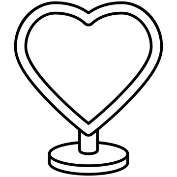 Heart Shaped Mirror Vector Icon