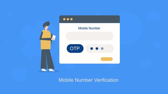 User completing mobile app verification through OTP authentication.
