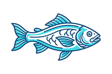 Fototapeta premium Stylized Fish Outline Vector Illustration