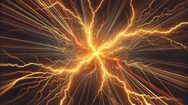 Radiating electric lightning streaks create a dramatic abstract background inspired by power, technology, and motion.
