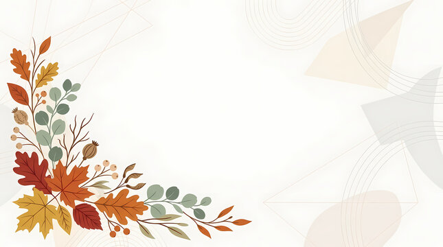 Colorful autumn leaves and berries corner design 1.