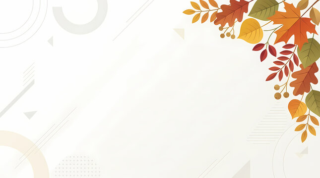 Colorful autumn leaves corner design element 1.