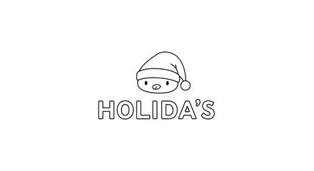 Fototapeta premium Christmas Holiday Logo Santa Hat Design.
