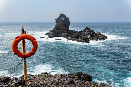 Coastal landscape at Puerto de Santo Domingo on La Palma, Canary Islands, Spain.