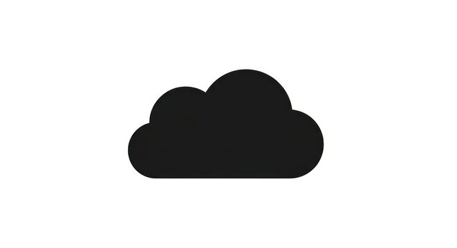 Black cloud icon on white background.