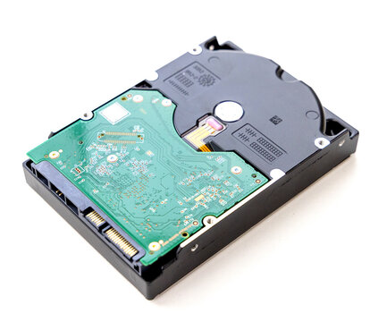 Internal Computer Hard Drive Component Isolated on White Background