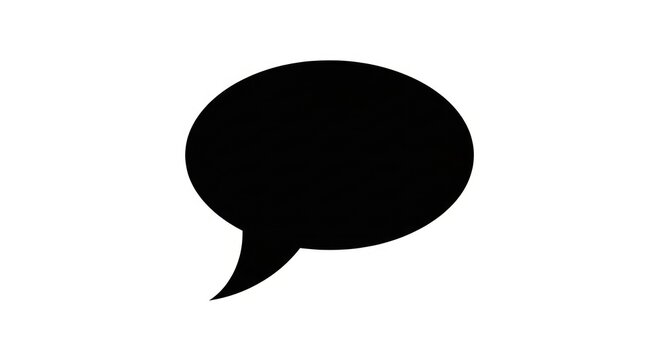 Black speech bubble icon isolated.