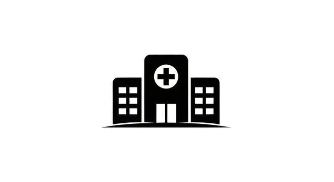 Medical building hospital logo icon.