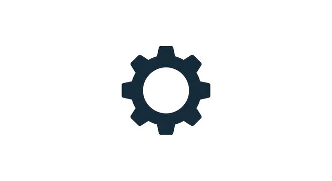 Gear icon symbol mechanical technology.