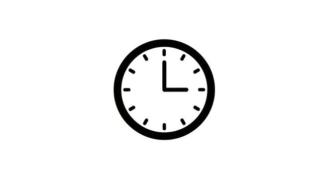 Simple Analog Clock Face Illustration.