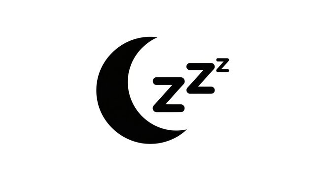 Sleep icon with crescent moon and zzz.