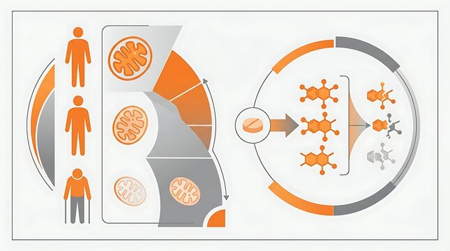 Infographic showing medical drug impact on cellular aging and health