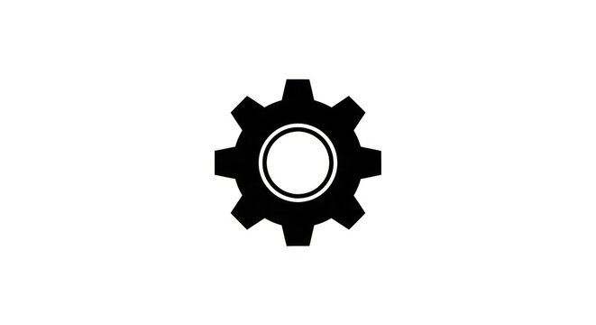 Black gear icon on white background.