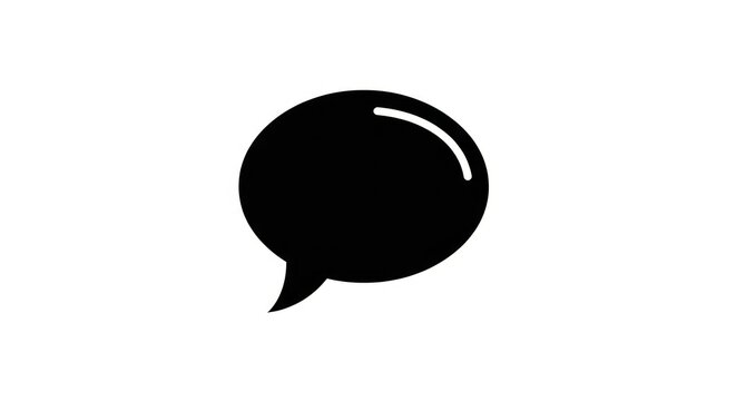 Black speech bubble icon.