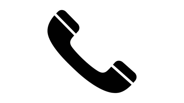 Black telephone handset icon.
