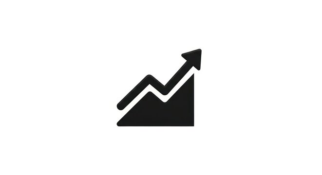 Increasing graph chart with arrow.