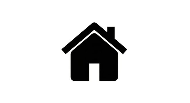 Simple Black House Icon.