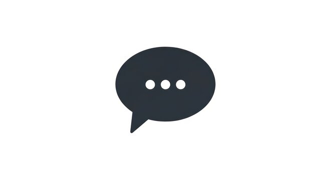 Simple black speech bubble icon.