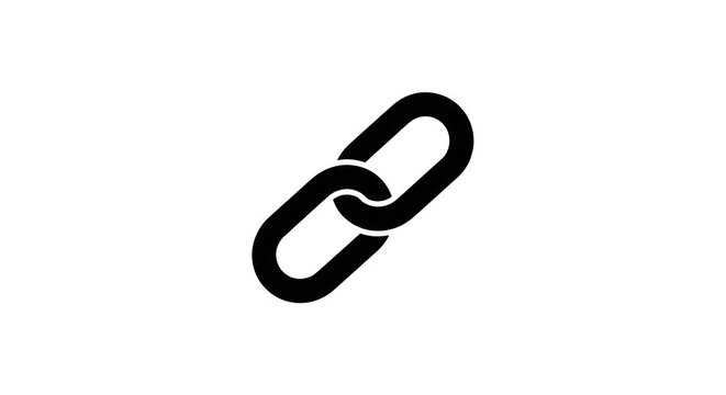 Single black chain link icon symbol.