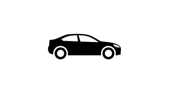 black car silhouette side view.