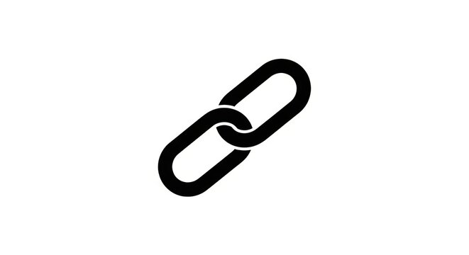 Black chain link icon symbol.