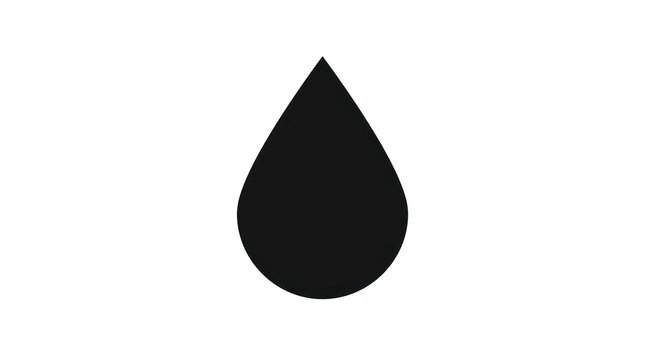 Black Teardrop Shape Water Droplet Icon.