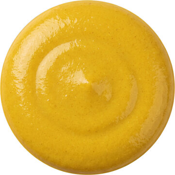 Yellow mustard sauce swirl dollop cut out on transparent background png ingredient