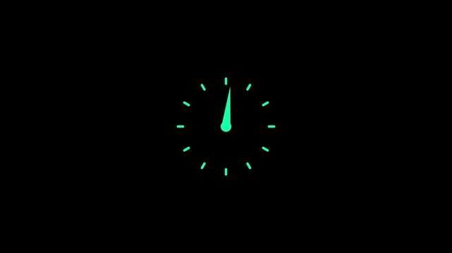Analog clock spinning animation video.