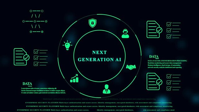 Next generation ai enterprise security platform dashboard with data analytics and cyber protection interface