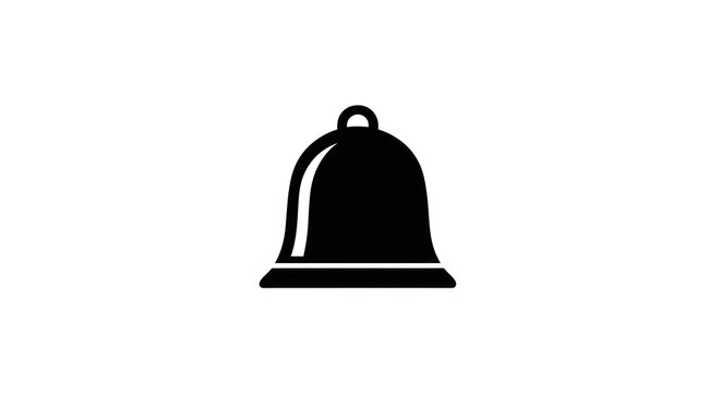 Black bell icon on white background.