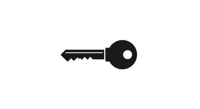 Simple black key icon on white.