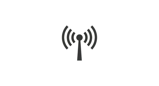 Wireless network signal icon symbol.