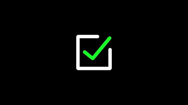 checkmark sign icon animation. tick mark, complete mark, right, conform mark