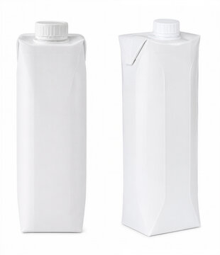 Juice paperboard pack white isolated on white background