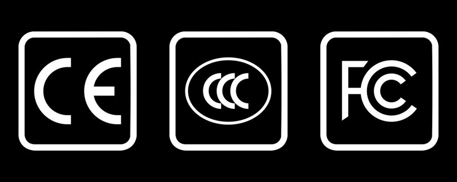 CE CCC FCC Certification Marks Set