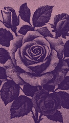 Obraz premium Vintage rose in purple mobile wallpaper