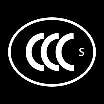 CCC S Mark Icon - Square Safety Certification Symbol Vector