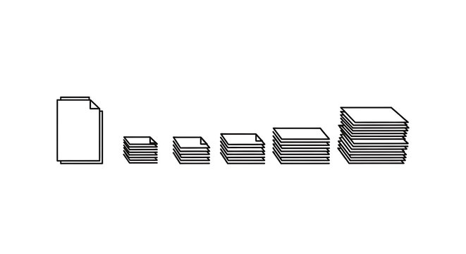 Paper Stacks Growth Concept Minimalist Vector Icons