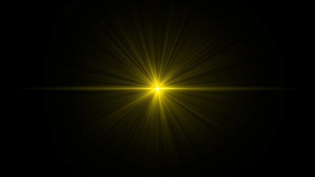 Bright optical flare sun animation with glowing solar ray effect and dynamic lens burst overlay.