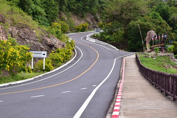Fototapeta premium Khanom-Sichon seaside road, a scenery winding road along the southern coastal of Thailand