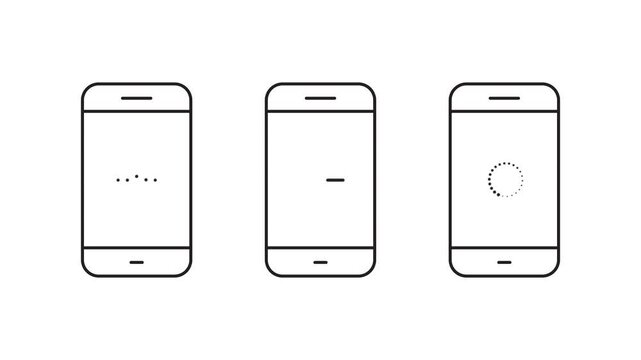 animation of smartphone screen loading icon