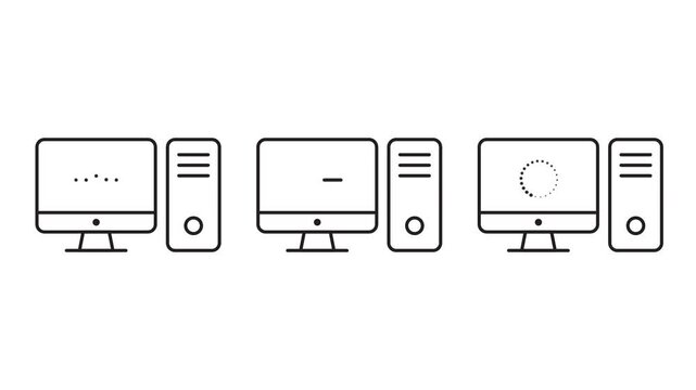 Animated computer screen loading icon