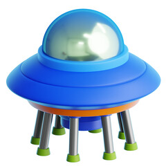 UFO With Landing Gear Legs 3D Illustration © Aga Arsari