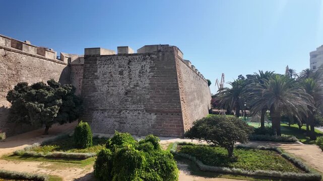Baluarte de Santa Elena pan, historic city walls, Puerta de Tierra, Cadiz